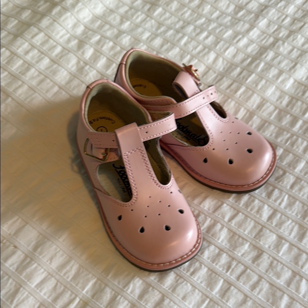 FootMates Pink Dress Shoes T-Strap Leather Toddler Size 7